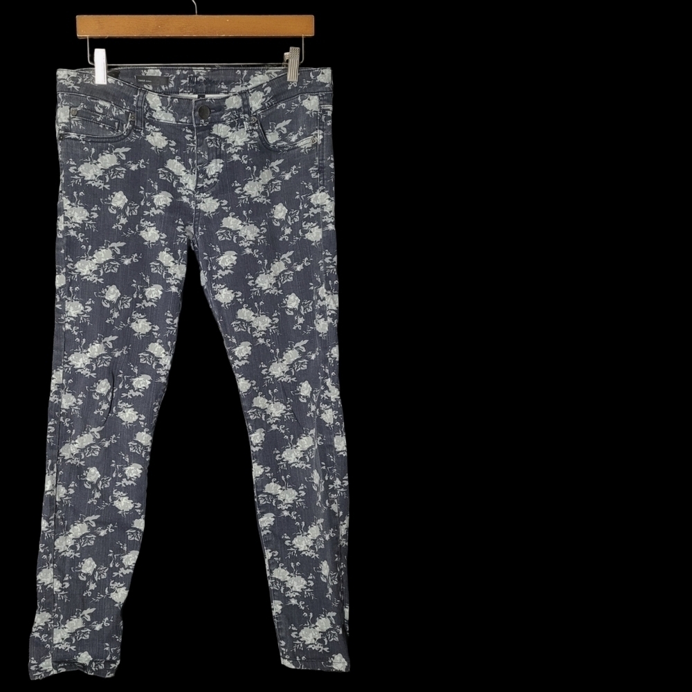 KUT From The Cloth Grey Floral Diana Skinny Jeans Size 8 - Picture 4 of 7